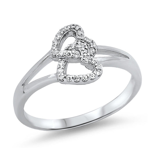 Silver Heart Ring W/ CZ