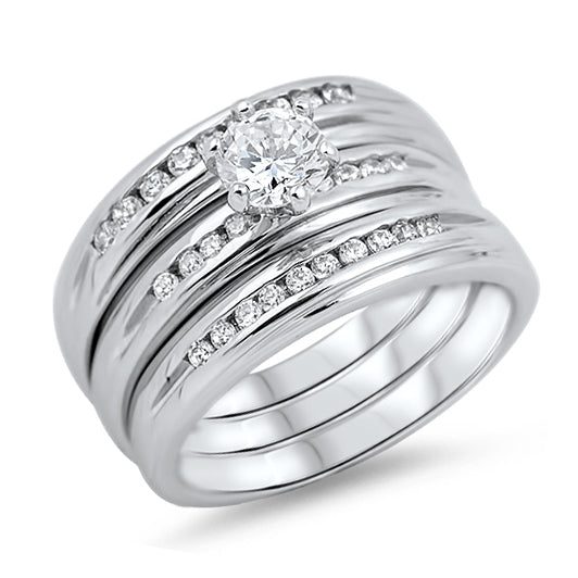 Silver Weding Ring Sets