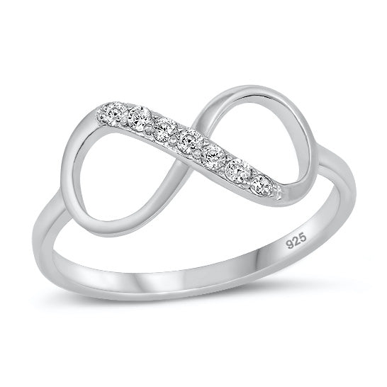 Silver Infinity CZ Ring