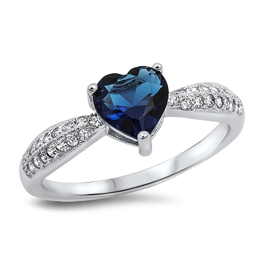 Silver CZ Heart Ring