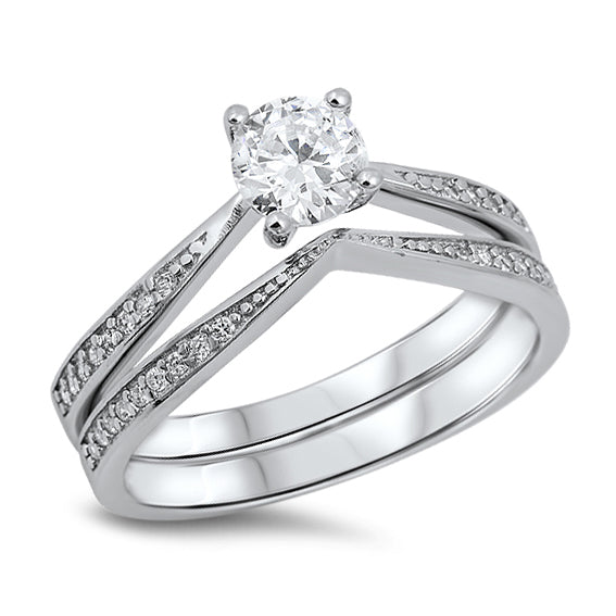 Silver Weding Ring Sets