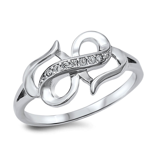 Silver Heart CZ Ring