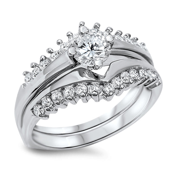 Silver Weding Ring Sets