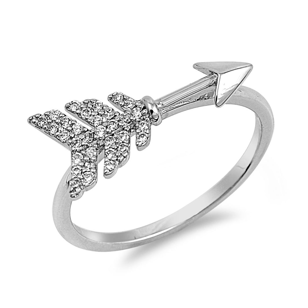 Silver CZ Ring - Arrow