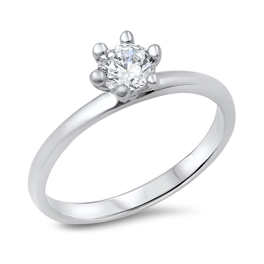 Silver CZ Ring - Solitaire