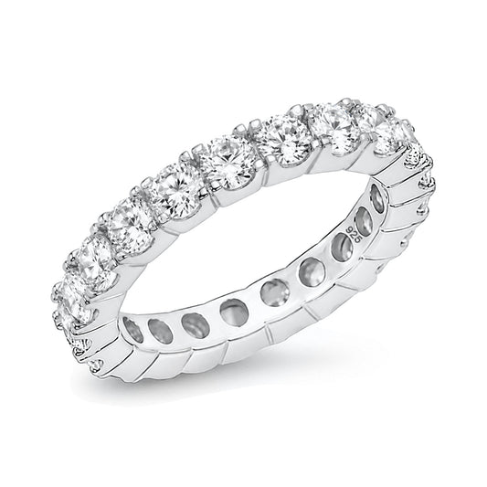 Silver Eternity CZ Ring