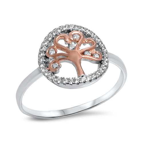 Silver CZ Ring - Tree of Life