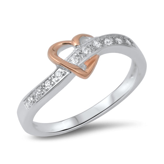 Silver CZ Ring - Heart
