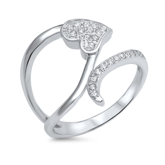 Silver CZ Ring - Heart
