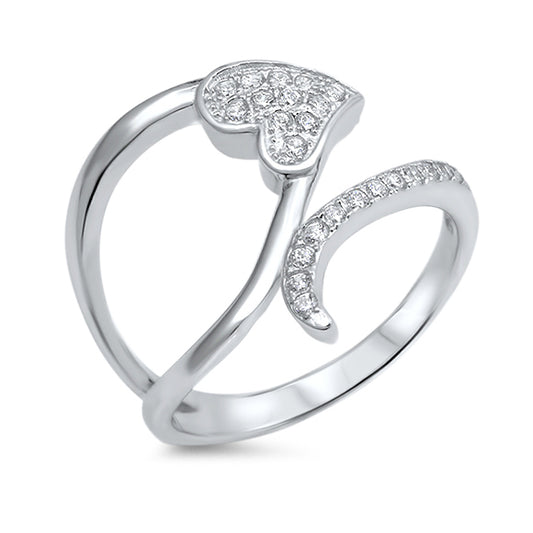 Silver CZ Ring - Heart