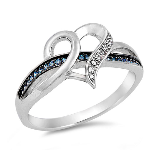 Silver CZ Ring - Heart