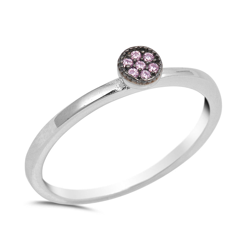 Silver CZ Ring - Circle