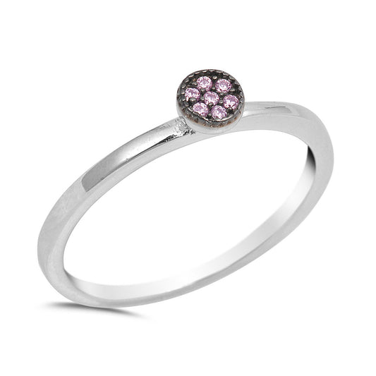 Silver CZ Ring - Circle