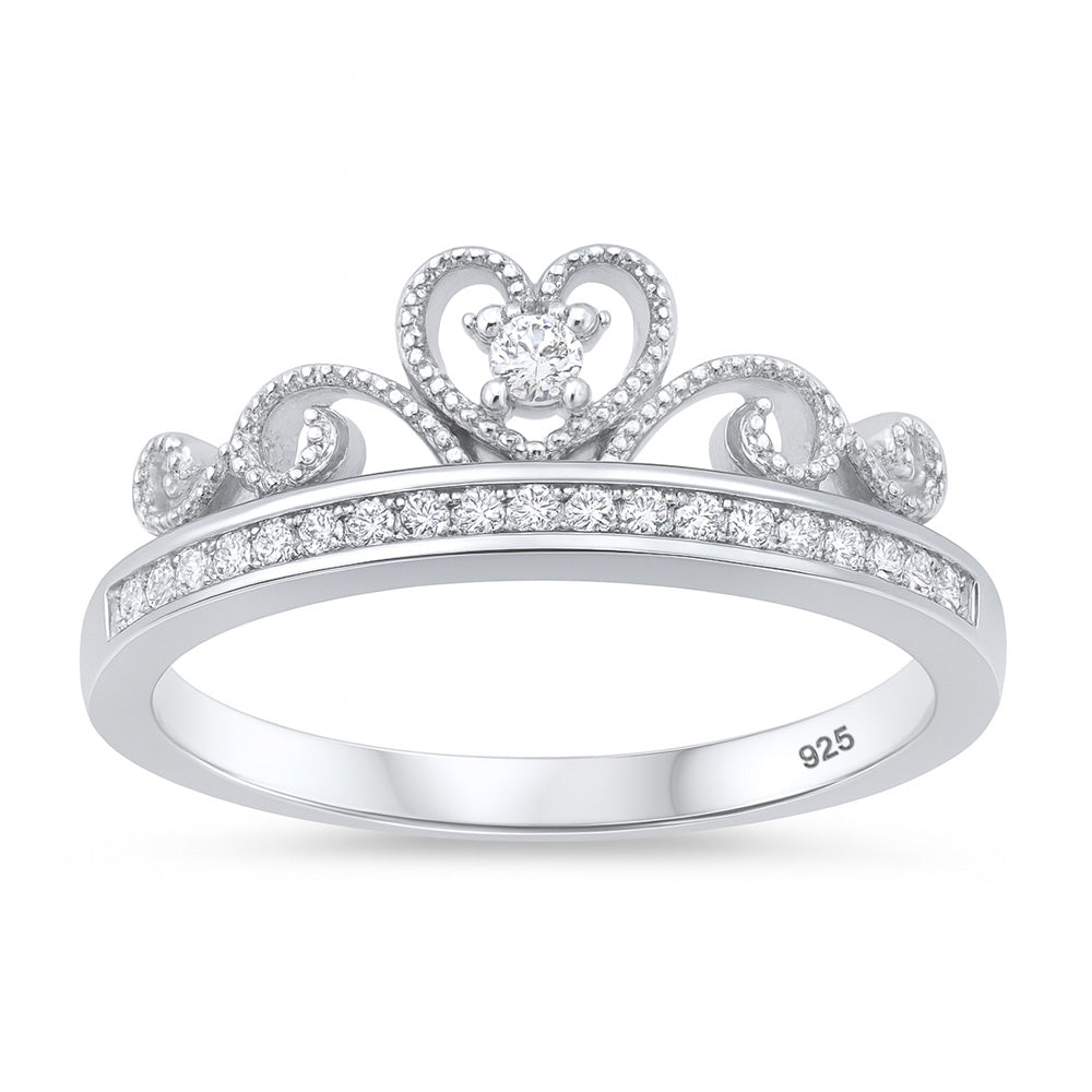 Silver CZ Ring - Crown