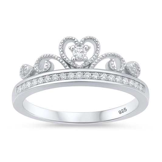 Silver CZ Ring - Crown