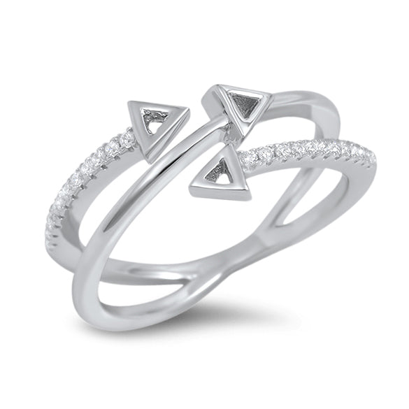 Silver CZ Ring - Arrows