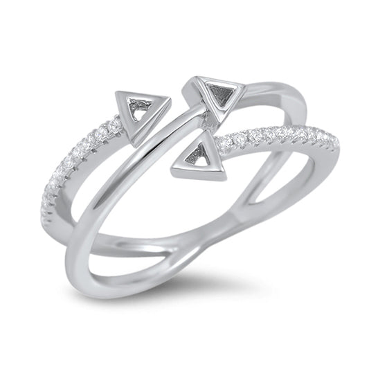 Silver CZ Ring - Arrows