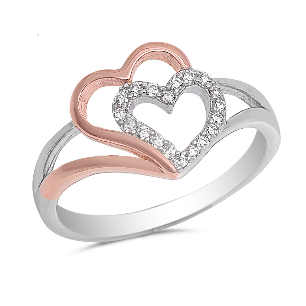 Silver CZ Ring - Hearts