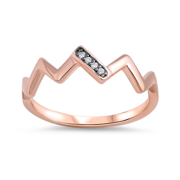 Silver CZ Ring - Zig Zag