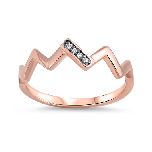 Silver CZ Ring - Zig Zag