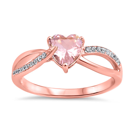 Silver CZ  Ring - Heart