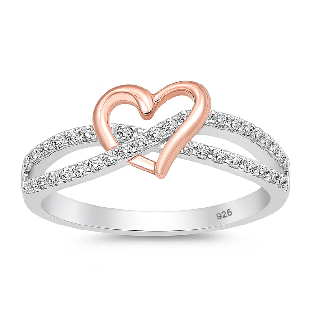 Silver CZ Ring - Heart