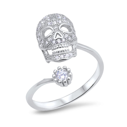 Silver CZ Ring - Skull