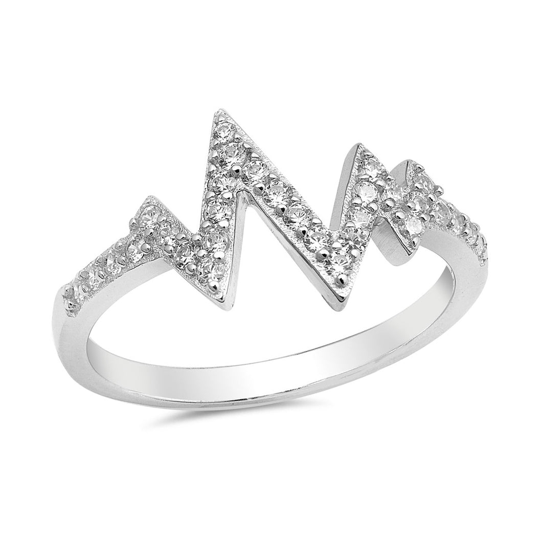 Silver CZ Ring - Heartbeat