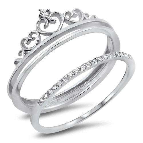 Silver CZ Ring - Crown