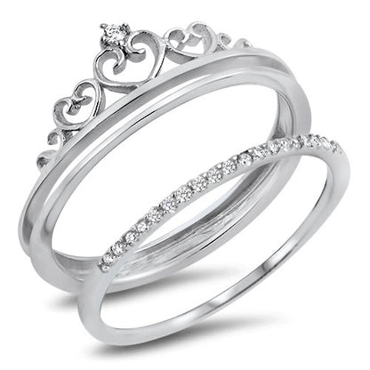 Silver CZ Ring - Crown