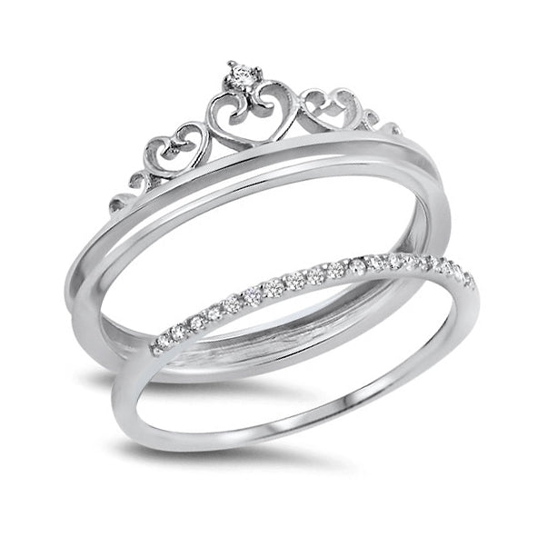 Silver CZ Ring - Crown
