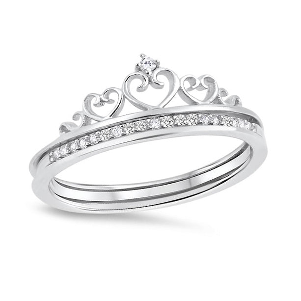 Silver CZ Ring - Crown