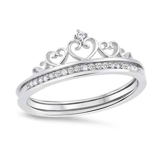 Silver CZ Ring - Crown