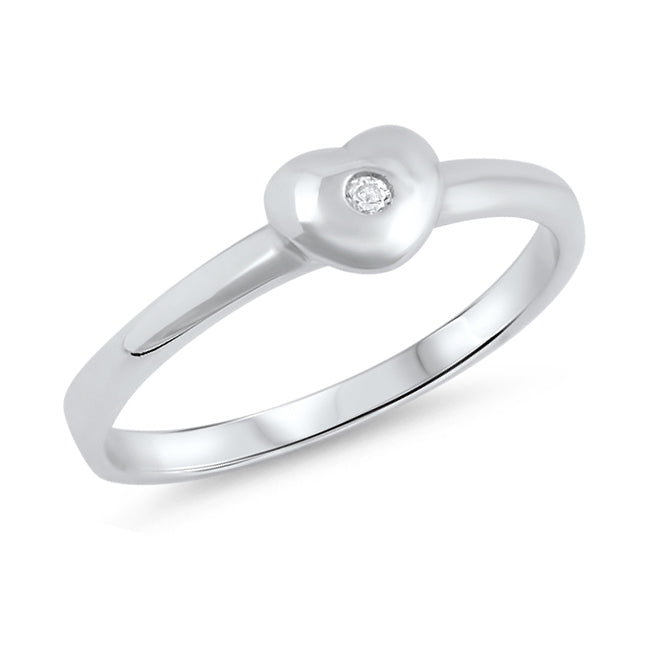 Silver Heart Ring W/ CZ