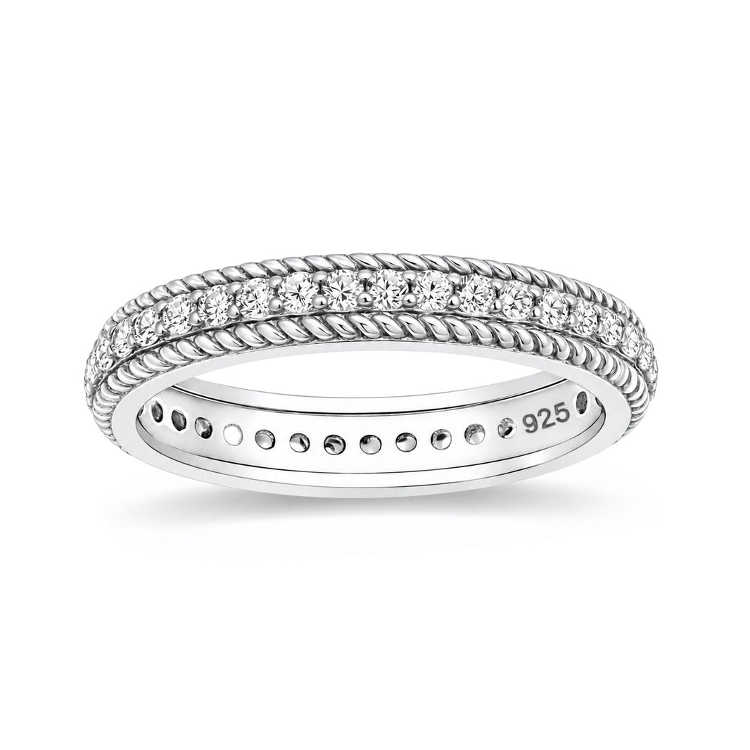 Silver Eternity CZ Ring