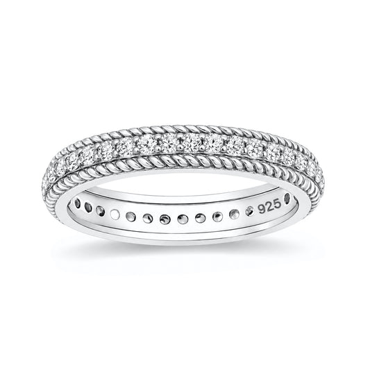 Silver Eternity CZ Ring