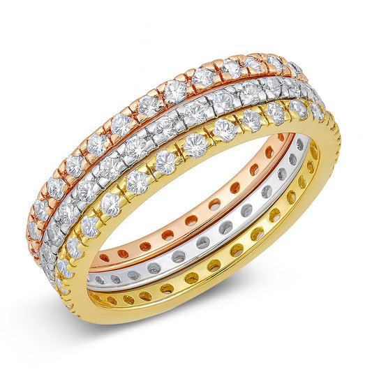 Silver Ring - 3 Color Bands