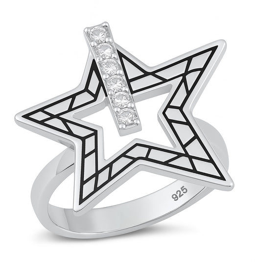 Silver CZ Ring - Star