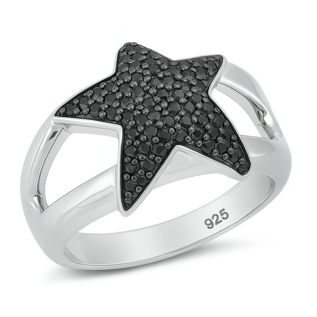 Silver CZ Ring - Star