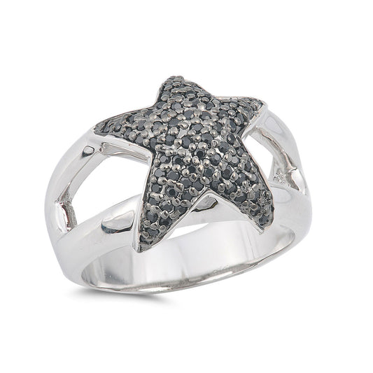 Silver CZ Ring - Star