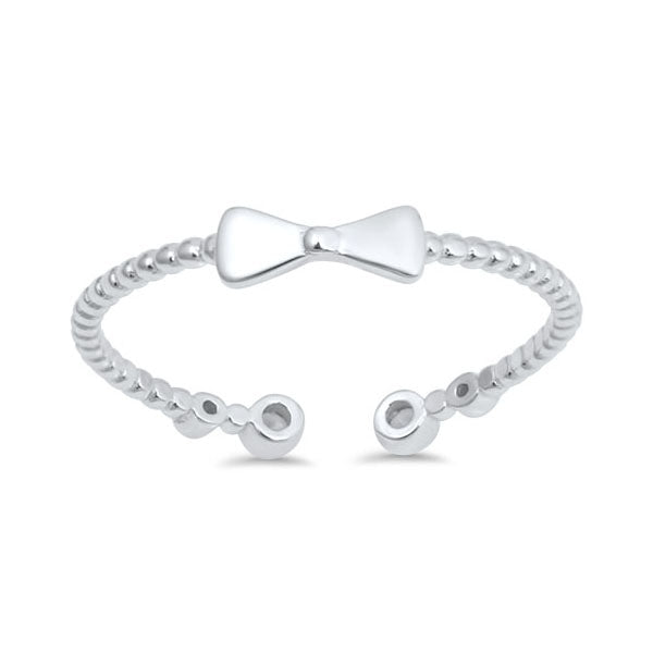 Silver CZ Ring - Bow