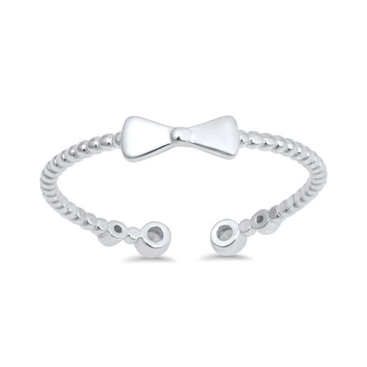 Silver CZ Ring - Bow