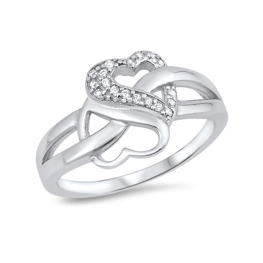 Silver CZ Ring - Heart