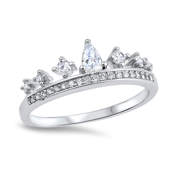 Silver CZ Ring - Crown