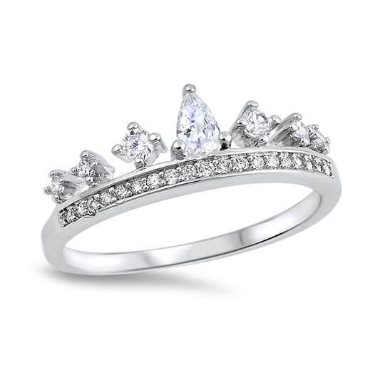 Silver CZ Ring - Crown