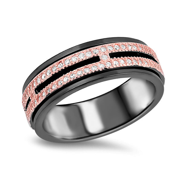 Silver Ring W/ CZ - Spinner