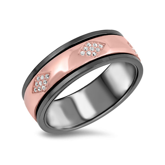 Silver Ring W/ CZ - Spinner