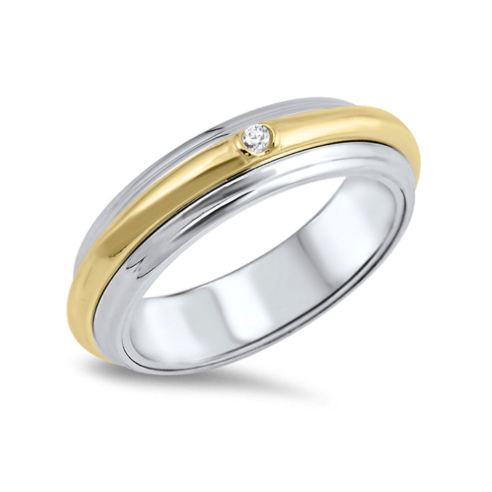 Silver Ring W/ CZ - Spinner