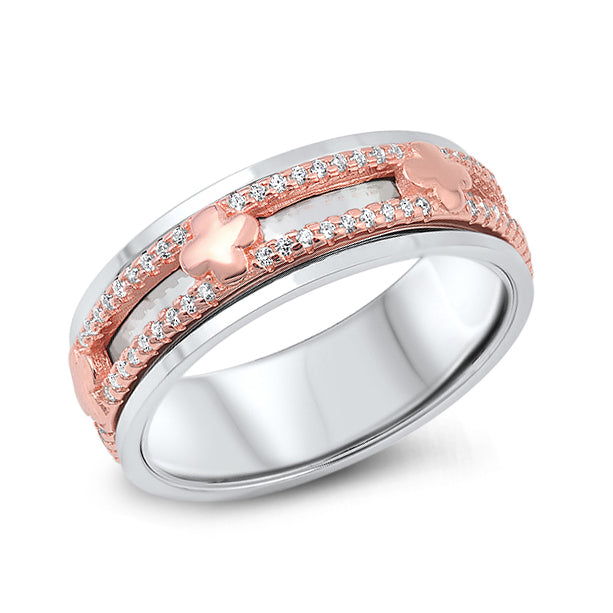 Silver Ring W/ CZ - Spinner