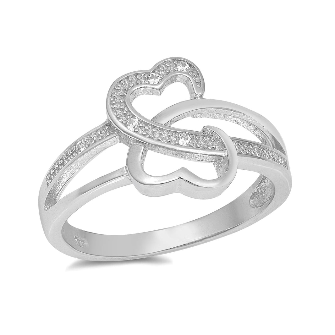 Silver CZ Ring - Hearts